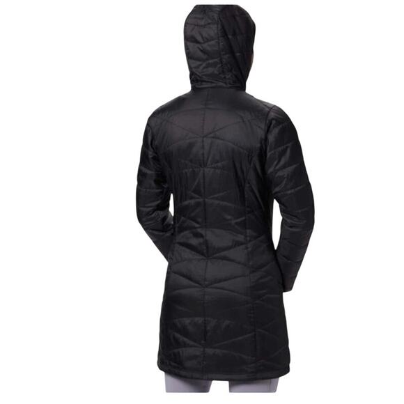 COLUMBIA Mighty Lite Hooded Omni Heat Jacket-Coat Sz XL Black Full Zip Insulated - Picture 4 of 15